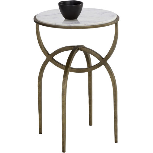 Alicent 24 X 16 inch White Marble End Table
